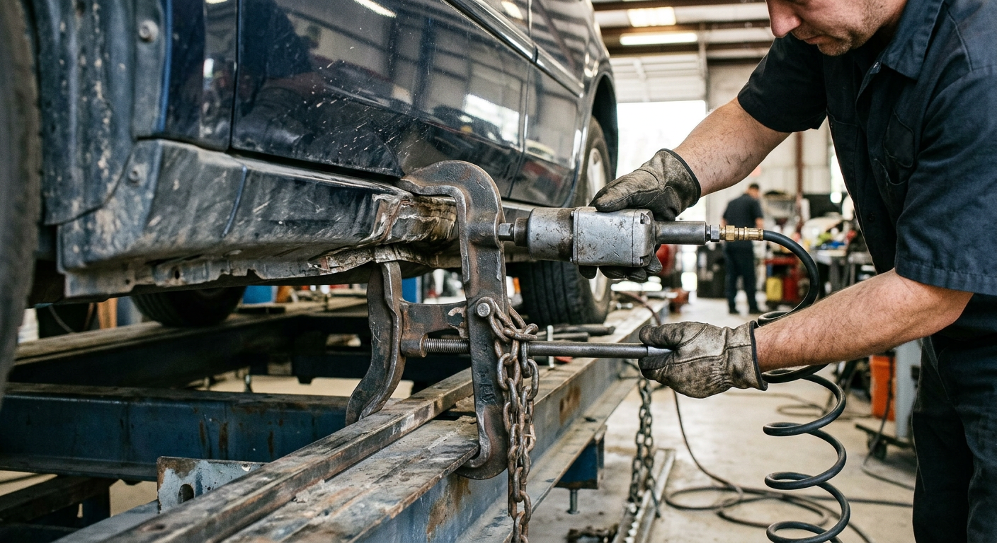 Securing anchor clamps to a vehicle on a frame rack